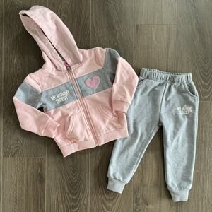 “My Mommy Is Best” Sweatsuit Gray Pink Sequins 12-18 Months